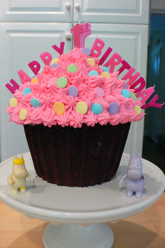 pink birthday cake