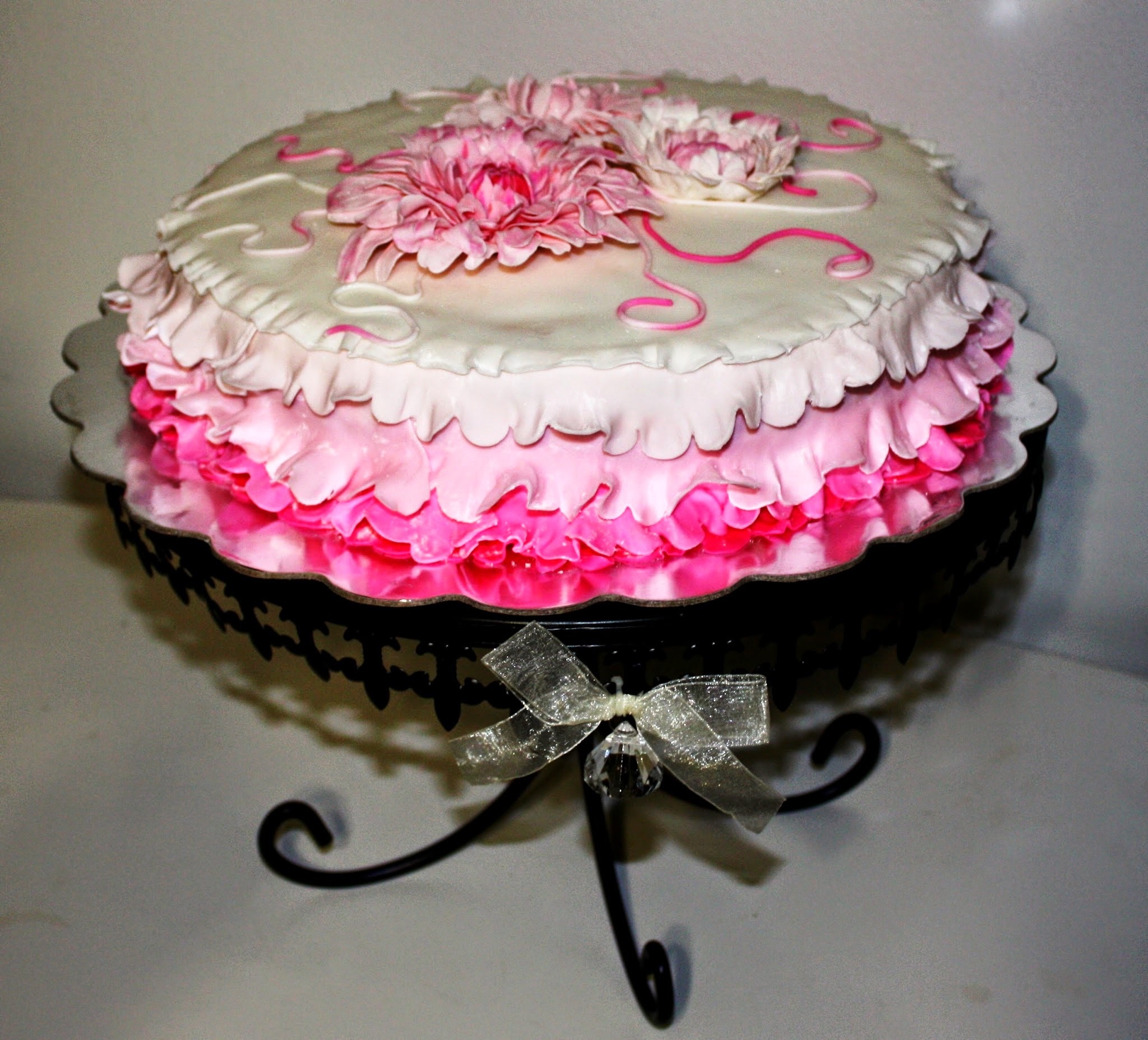simple black and gold birthday cake