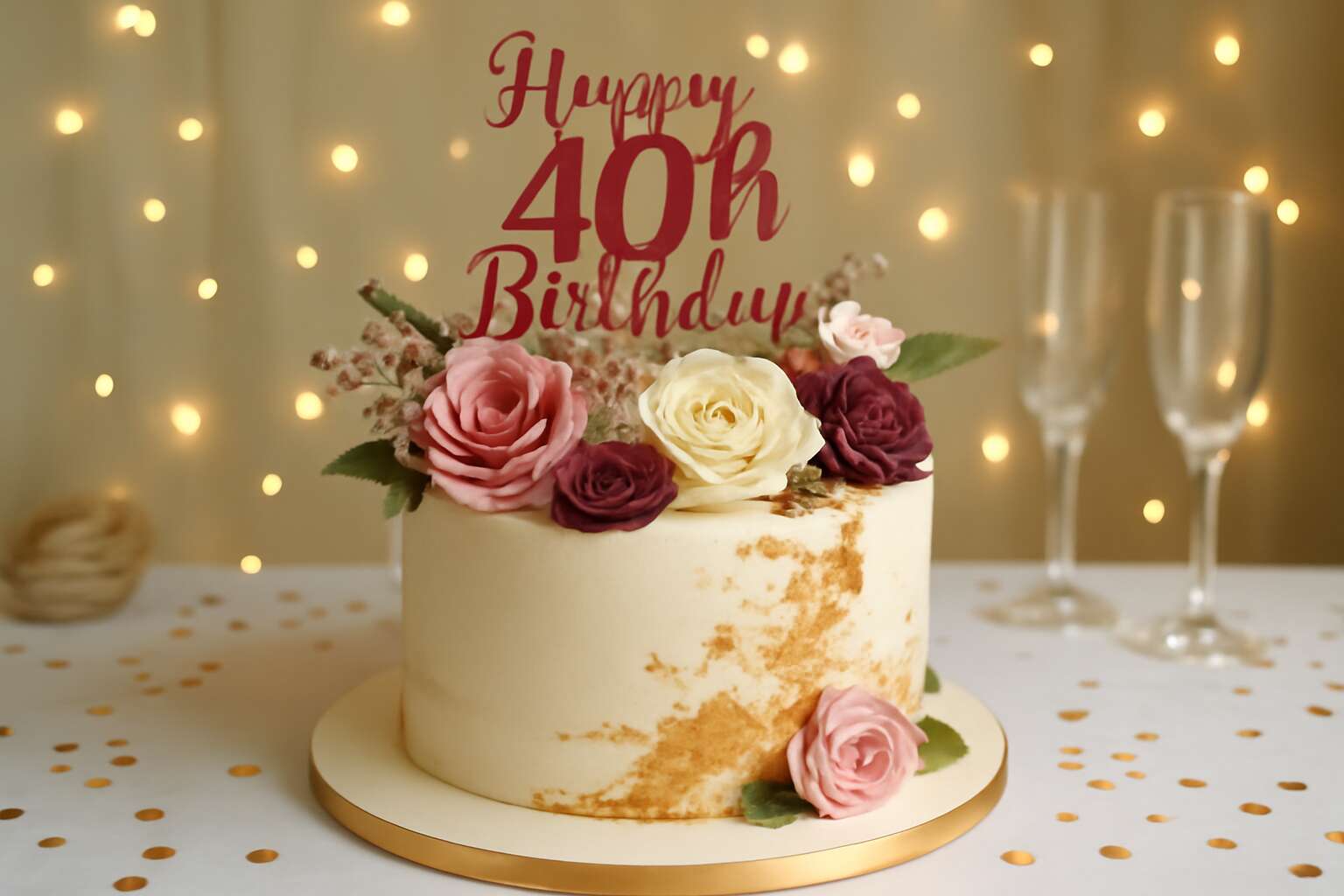 Celebrate in Style with a Stunning 40th Birthday Cake for Woman Perfect — free download