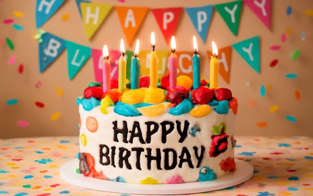 happy birthday cake and wishes