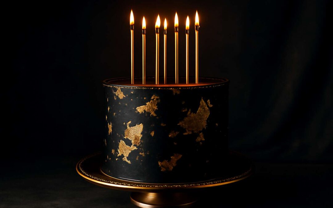 birthday cake black and gold