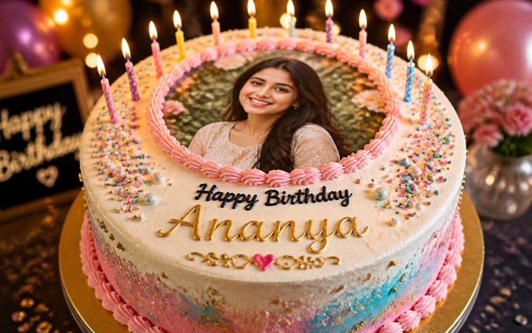 happy birthday cake with name and photo edit